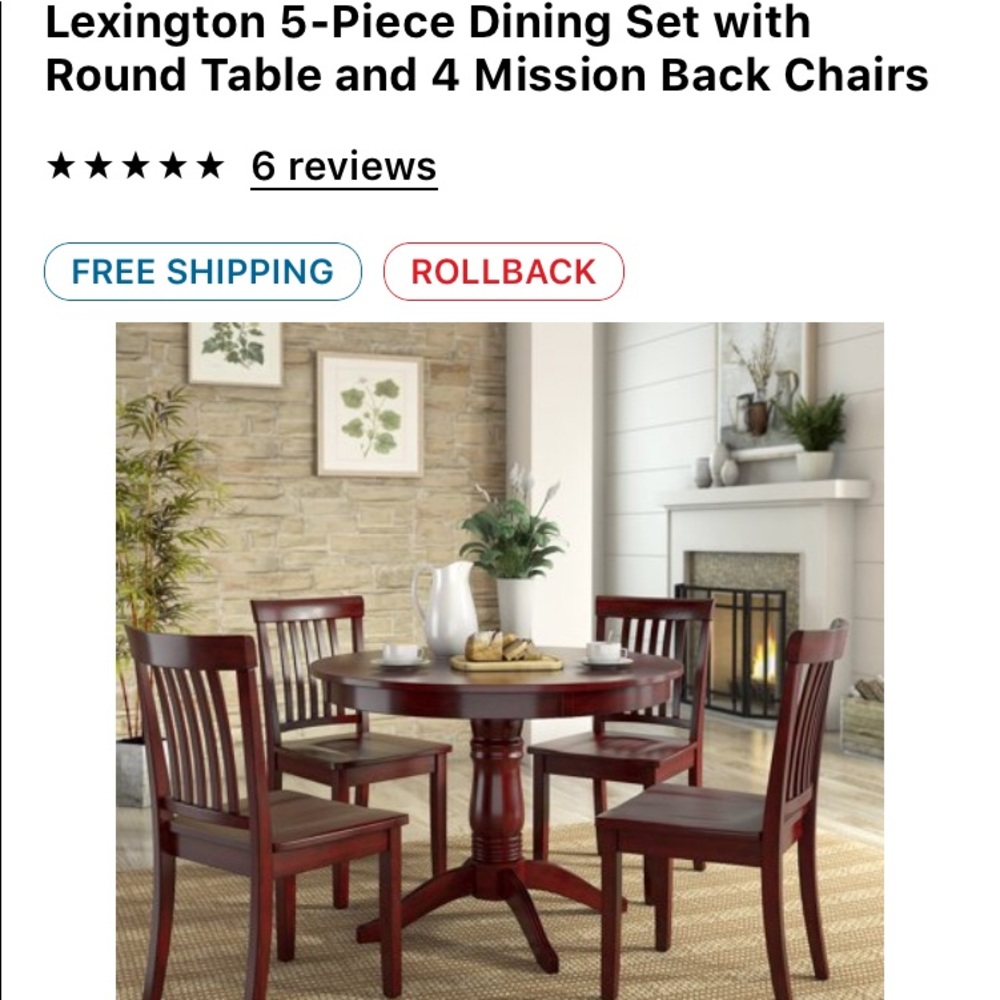 5 Piece Round Table Set - Picture 3 of 3